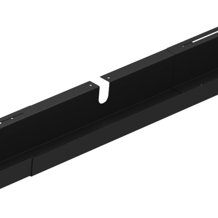 1273 TWIN LINE Adjustable Cable Pipe monteret under et hæve-/sænkebord – fleksibel kabelsøjle til organiseret og diskret kabelføring fra gulv til bordplade.